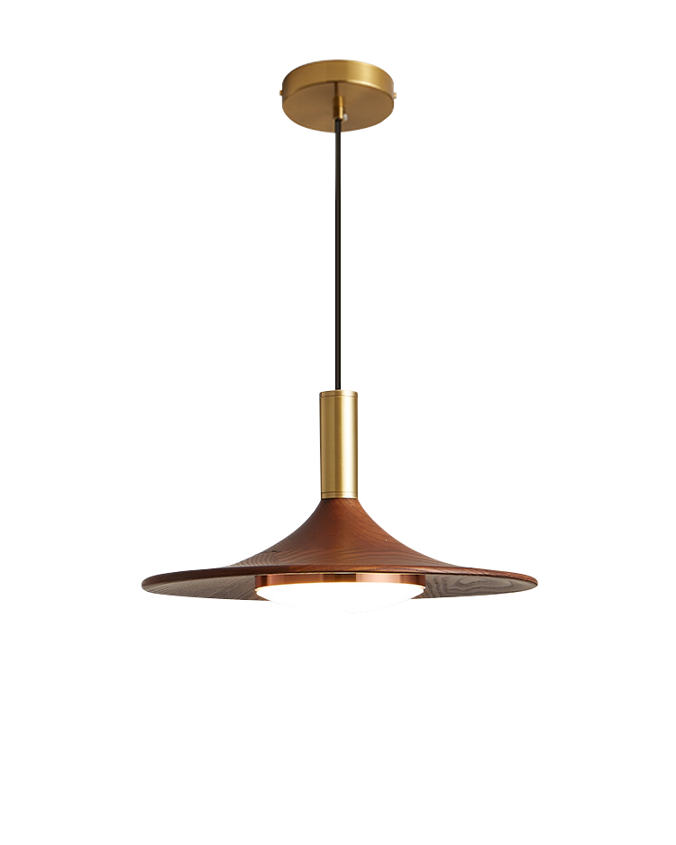 WOMO Walnut Cone Disc Pendant Light-WM2986