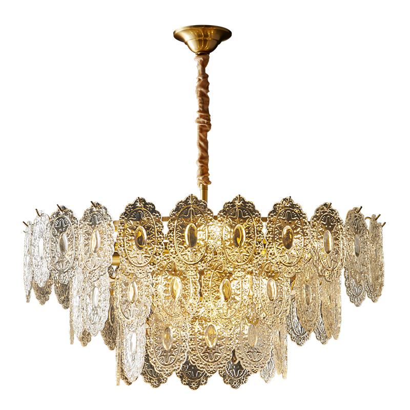 WOMO Tiered Textured Glass Chandelier-WM2208