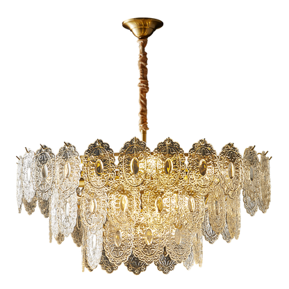 WOMO Tiered Textured Glass Chandelier-WM2208