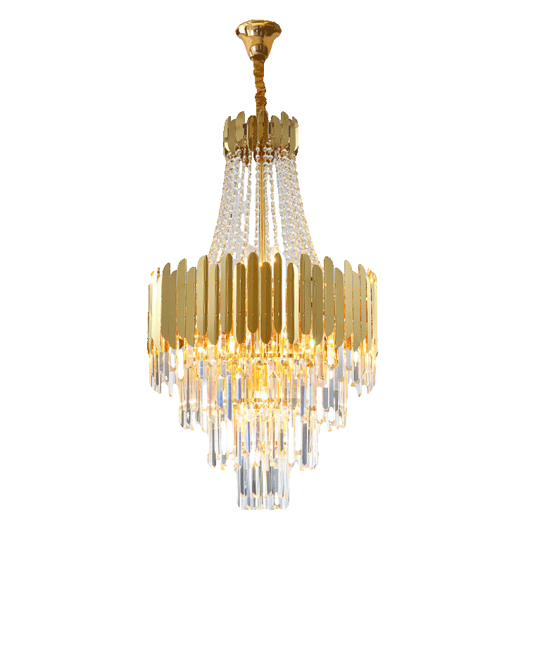 WOMO Tiered Gold Crystal Chandelier-WM2207