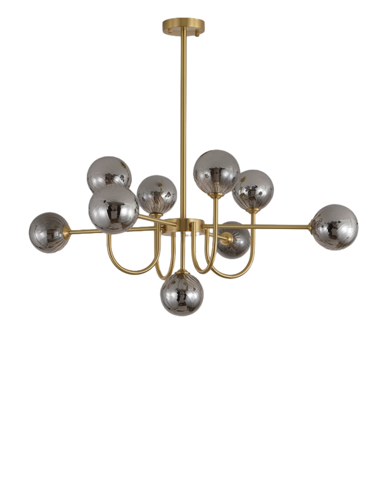 WOMO Glass Globe Brass Arm Chandelier-WM2255