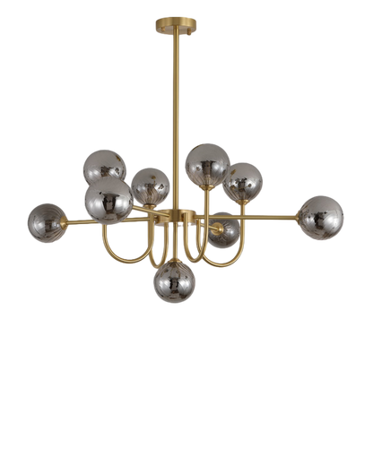 WOMO Glass Globe Brass Arm Chandelier-WM2255