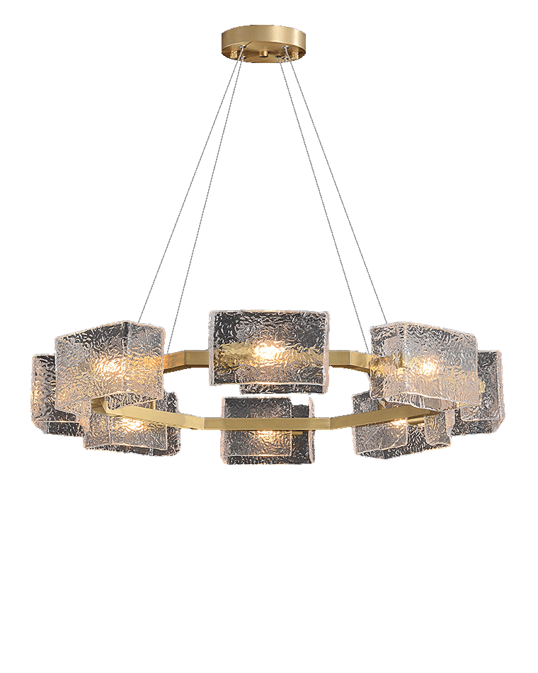 WOMO Textured Glass Round Chandelier-WM2174