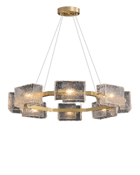 WOMO Textured Glass Round Chandelier-WM2174