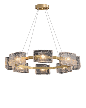 WOMO Textured Glass Round Chandelier-WM2174