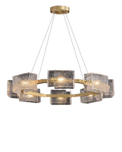 WOMO Textured Glass Round Chandelier-WM2174