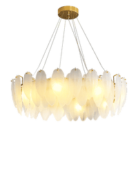 WOMO Frosted Glass Feather Chandelier-WM2196