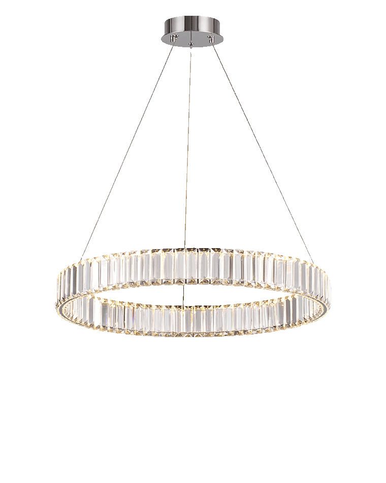 WOMO 2 Tier Crystal Prism Circular Chandelier-WM2192