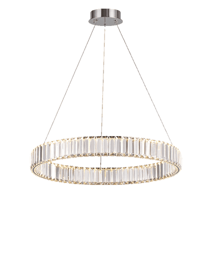 WOMO 2 Tier Crystal Prism Circular Chandelier-WM2192