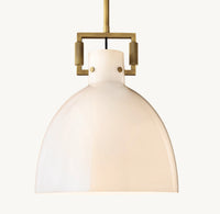 WOMO Milk Glass Dome Pendant Light - Machinist