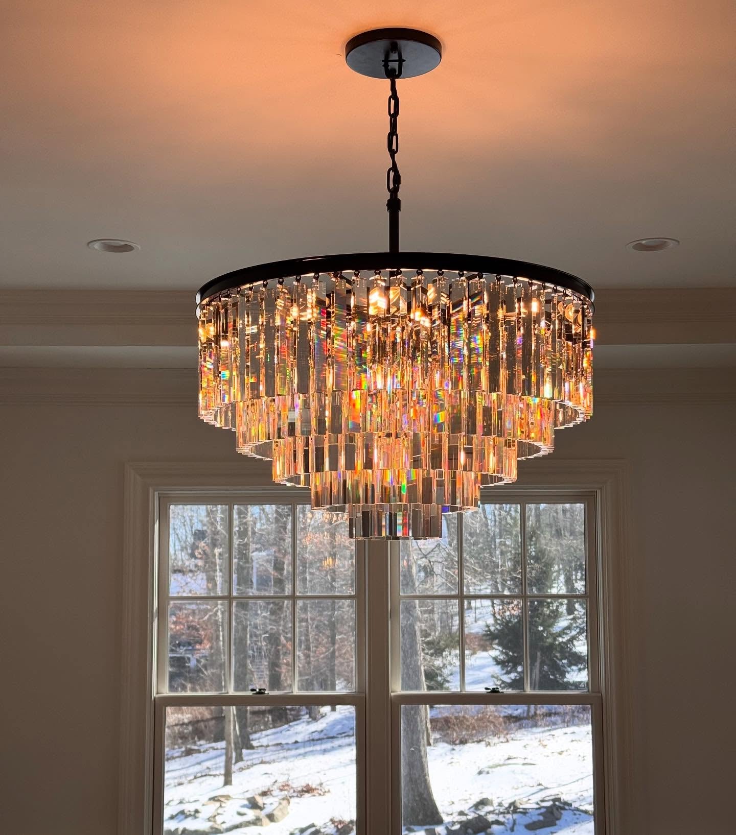 WOMO Crystal Prism Tiered Chandelier - Odeon