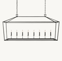 WOMO Candelabra Rectangular Lantern Chandelier – Openwork