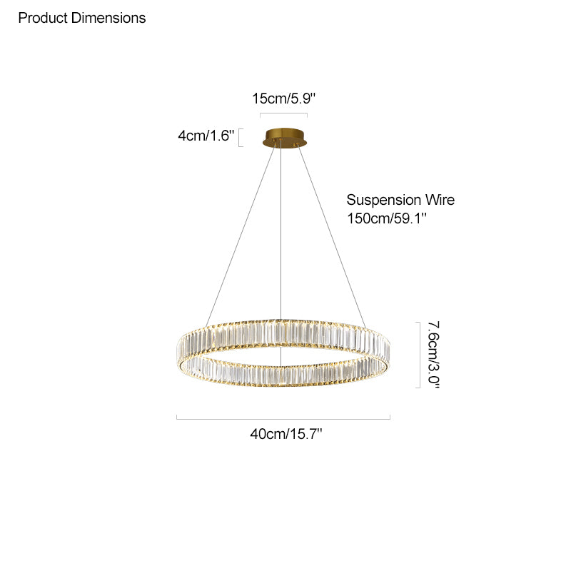 WOMO 2 Tier Crystal Prism Circular Chandelier-WM2192