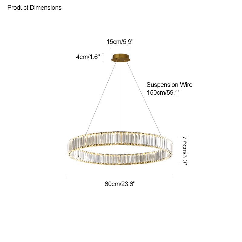 WOMO 2 Tier Crystal Prism Circular Chandelier-WM2192