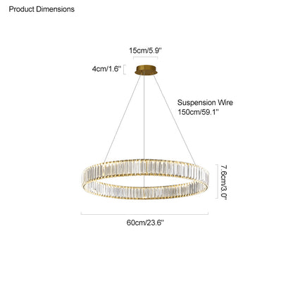 WOMO 2 Tier Crystal Prism Circular Chandelier-WM2192