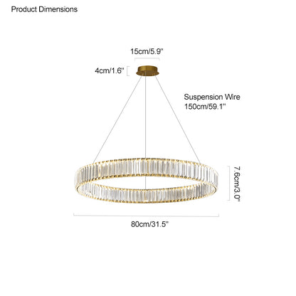 WOMO 2 Tier Crystal Prism Circular Chandelier-WM2192