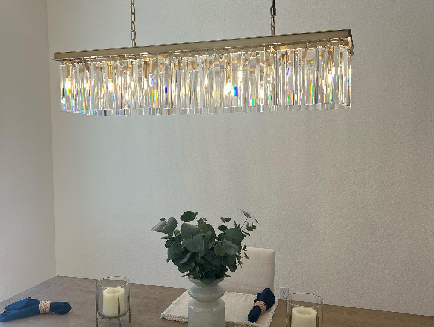 WOMO Crystal Prism Rectangular Chandelier - Rhys