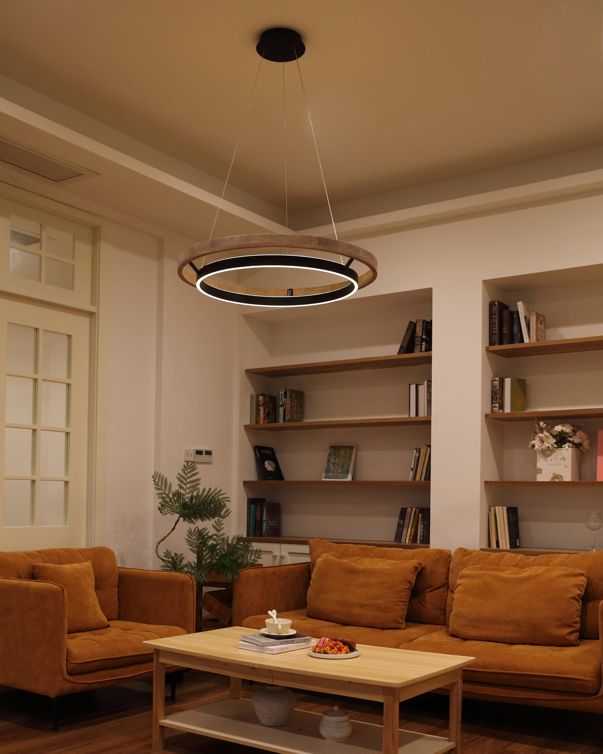 WOMO Circular Wood Led Chandelier-WM2492