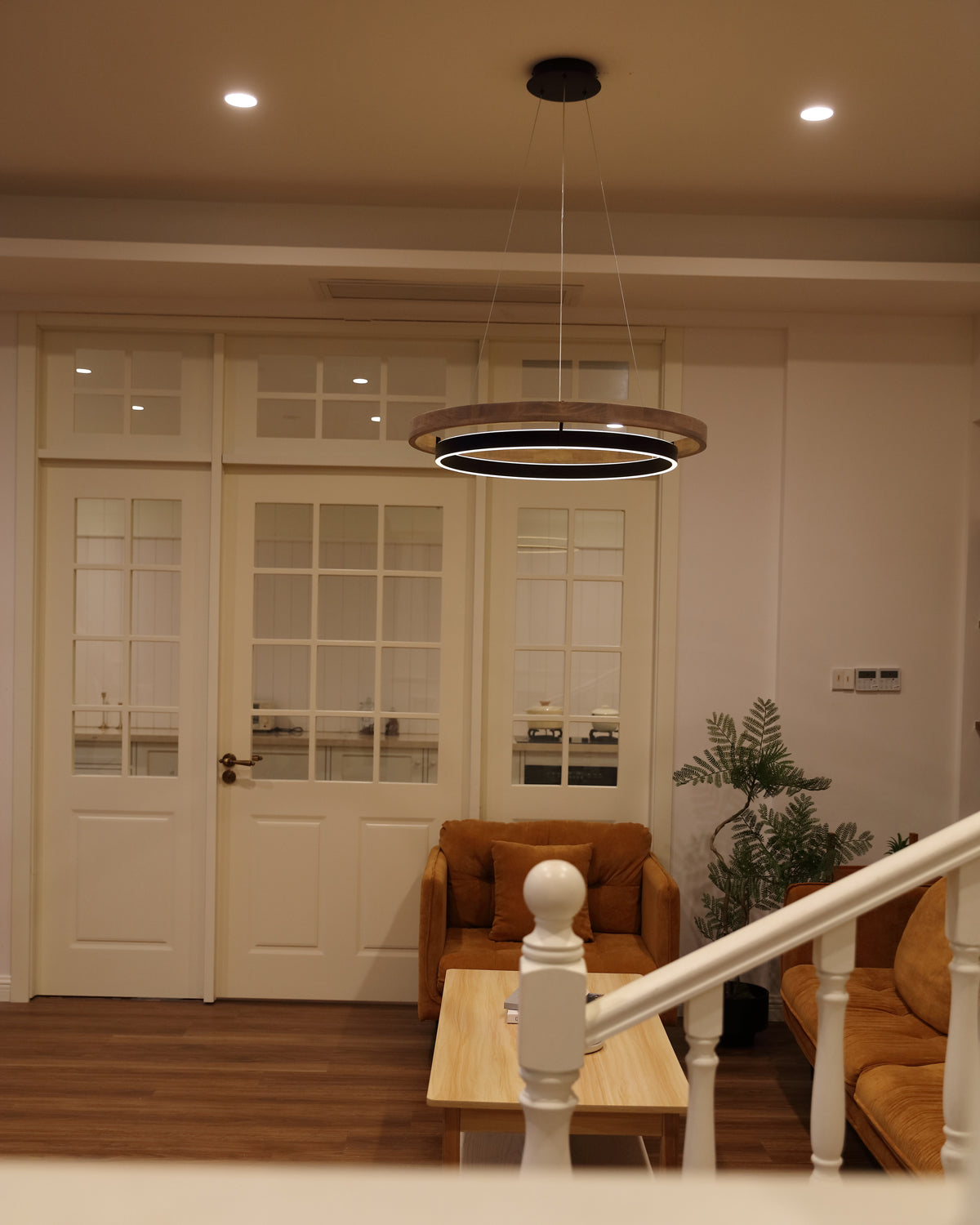 WOMO Circular Wood Led Chandelier-WM2492