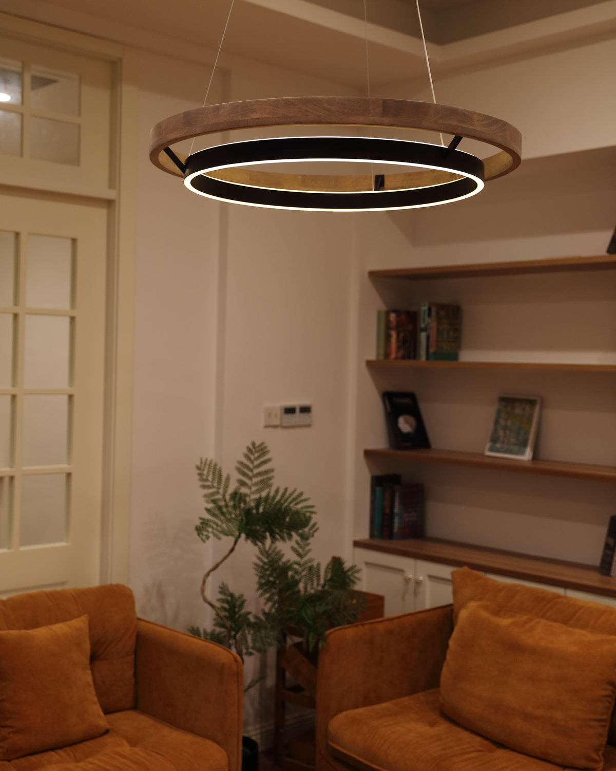 WOMO Circular Wood Led Chandelier-WM2492
