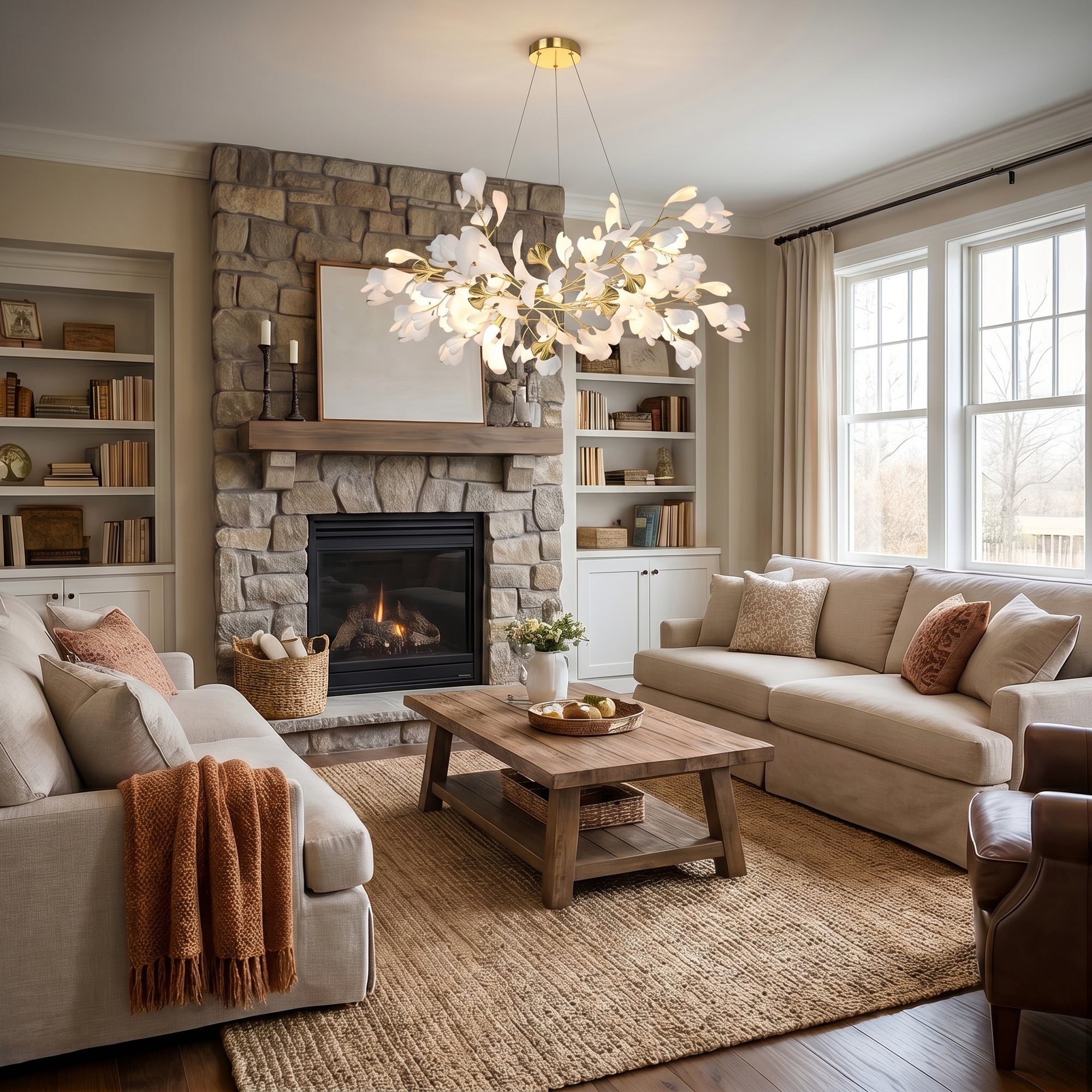 WOMO Gingko Branch Chandelier-WM2424