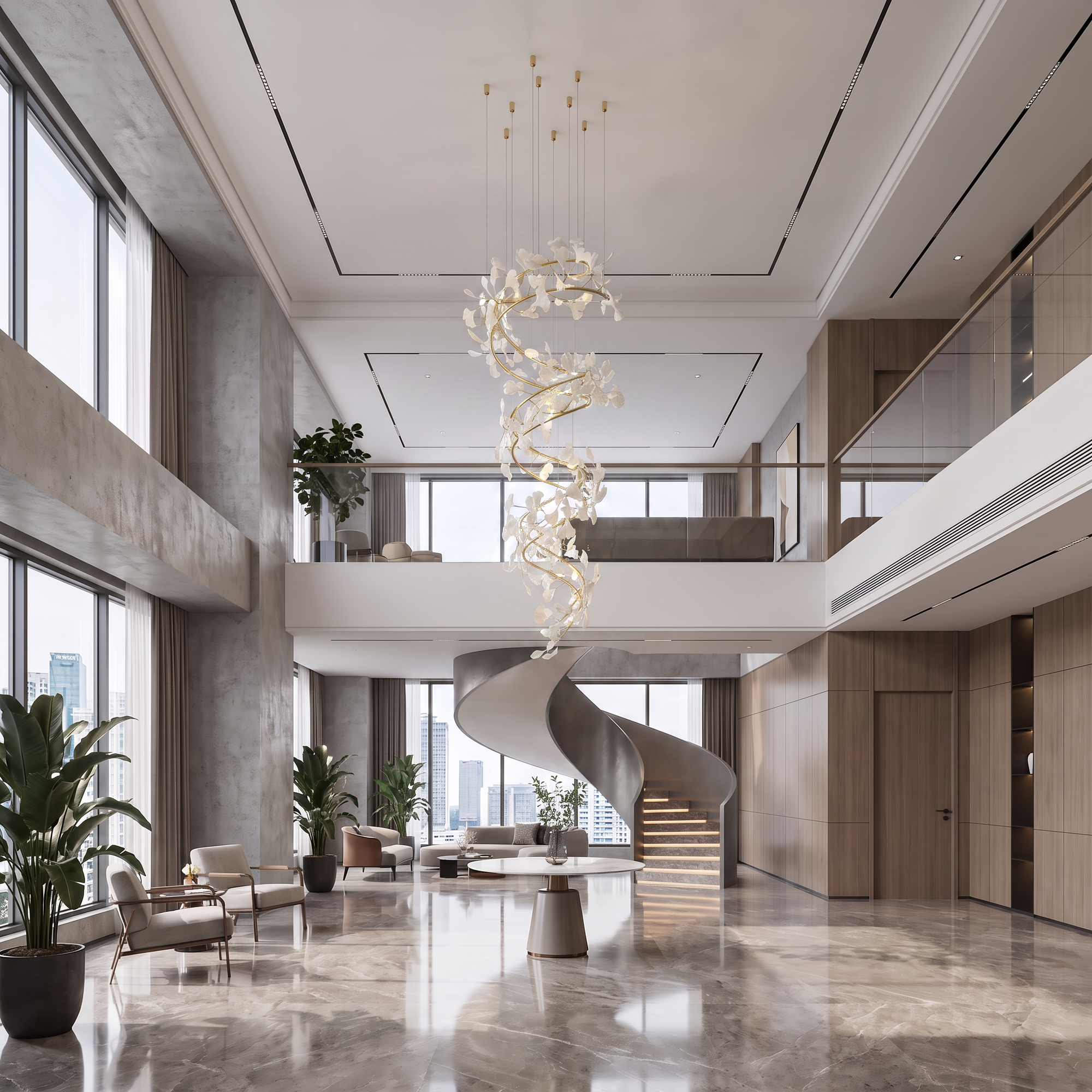 WOMO Gingko Spiral Chandelier-WM2423