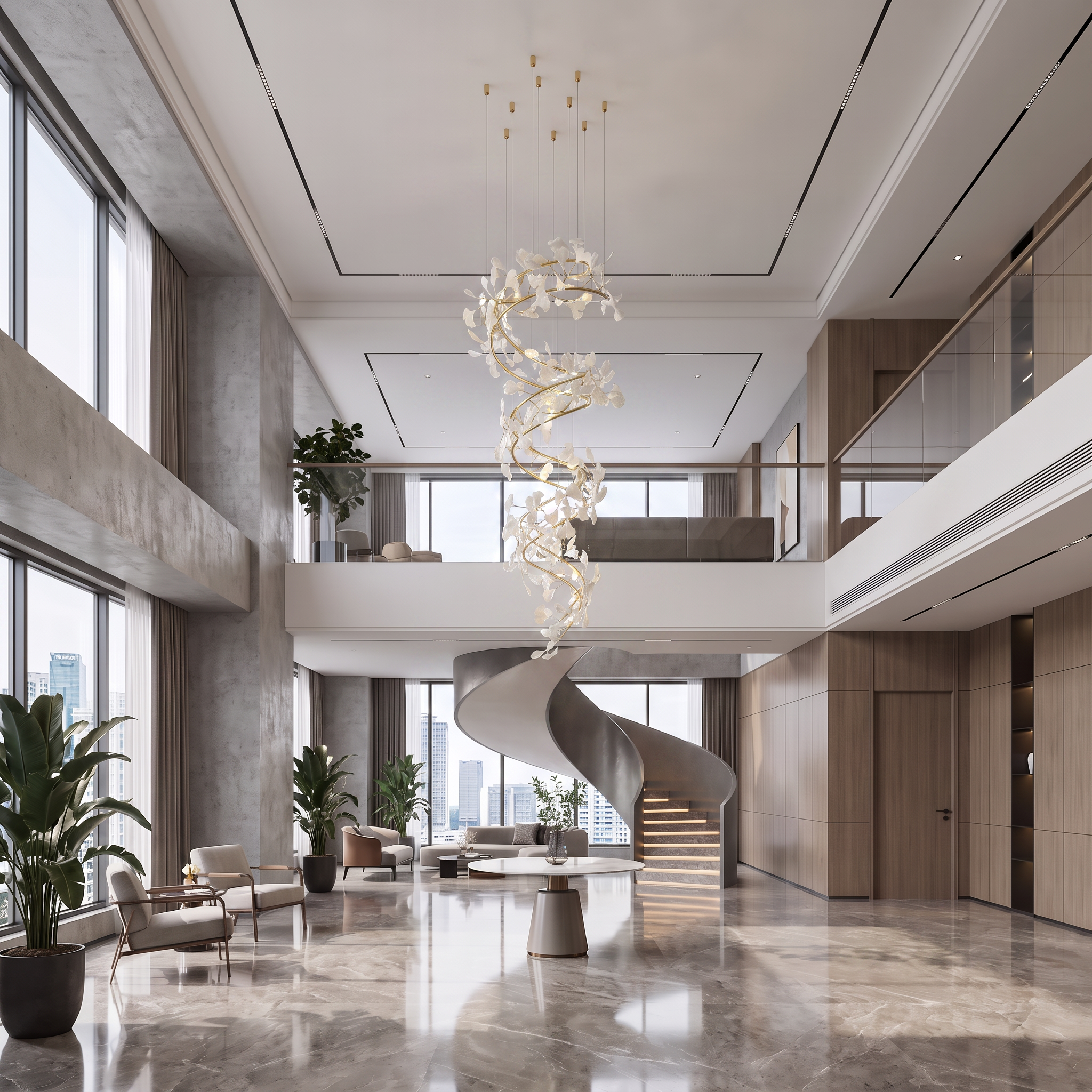 WOMO Gingko Spiral Chandelier-WM2423