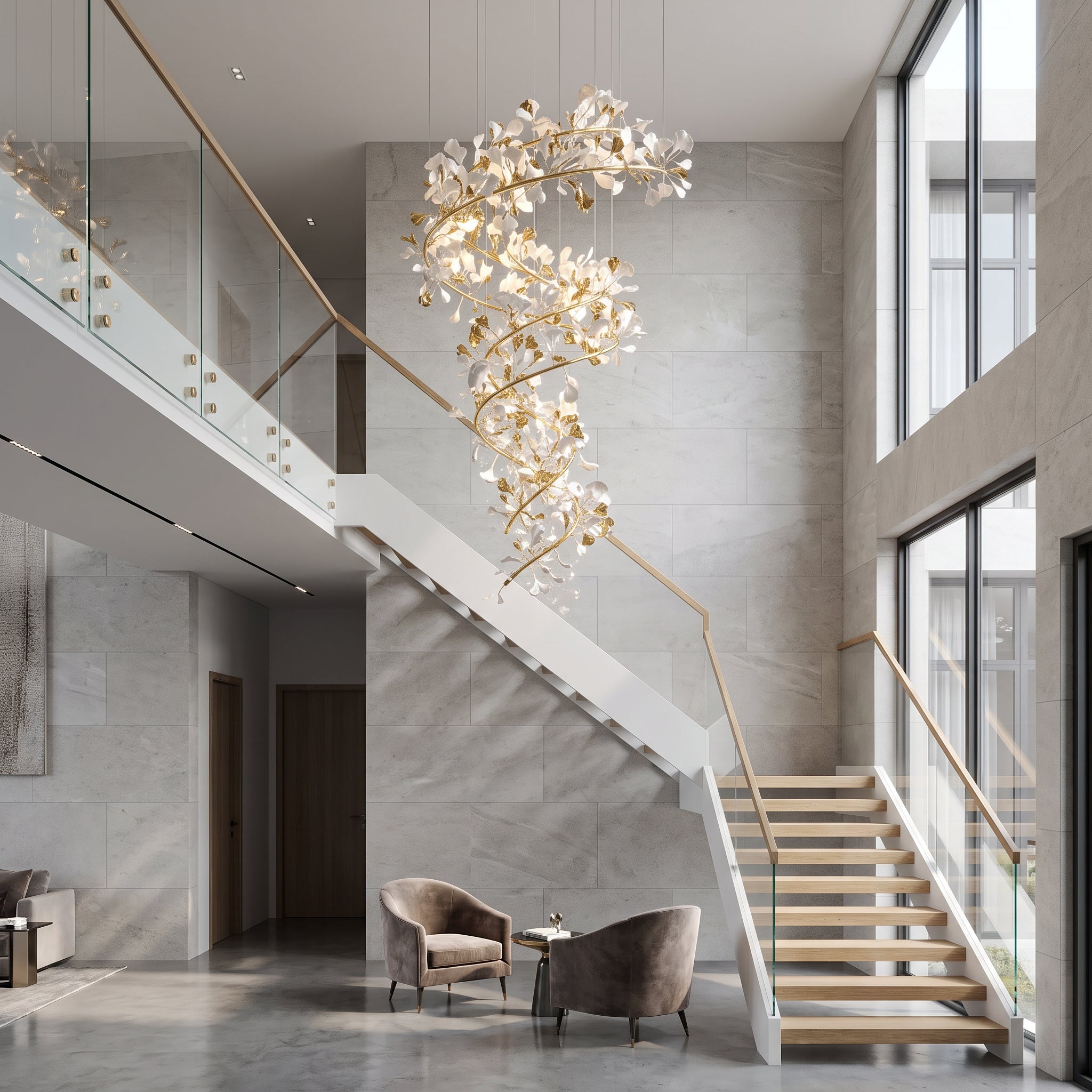 WOMO Gingko Spiral Chandelier-WM2423