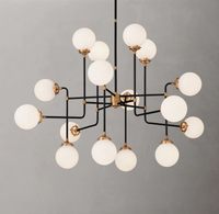 WOMO Milk Glass Sputnik Globe Chandelier - Bistro