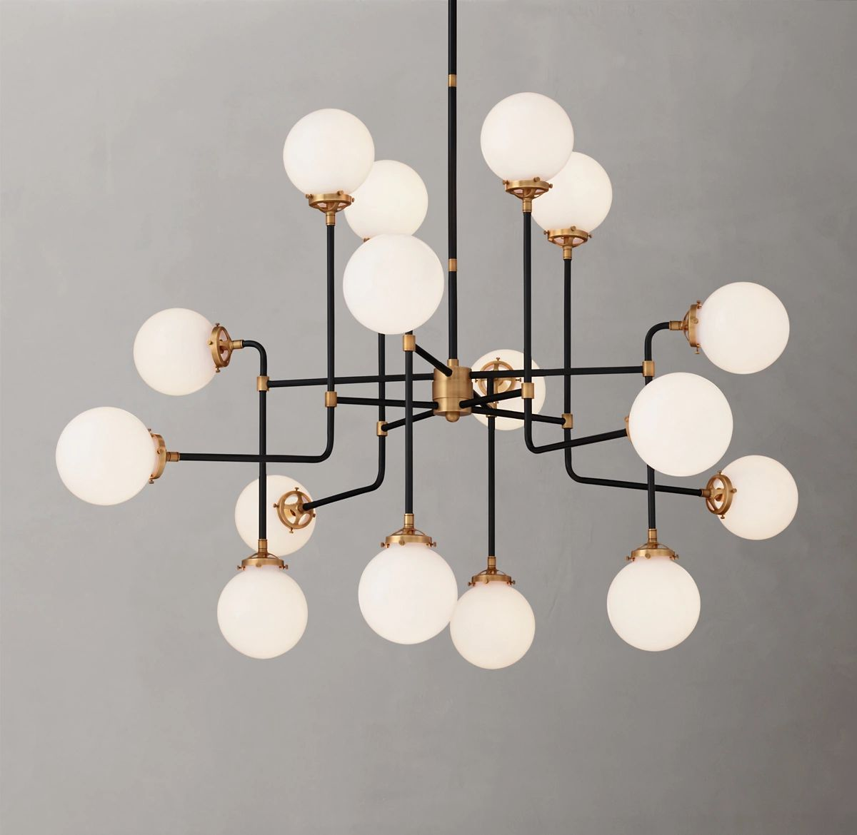 WOMO Milk Glass Sputnik Globe Chandelier - Bistro