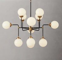 WOMO Milk Glass Sputnik Globe Chandelier - Bistro