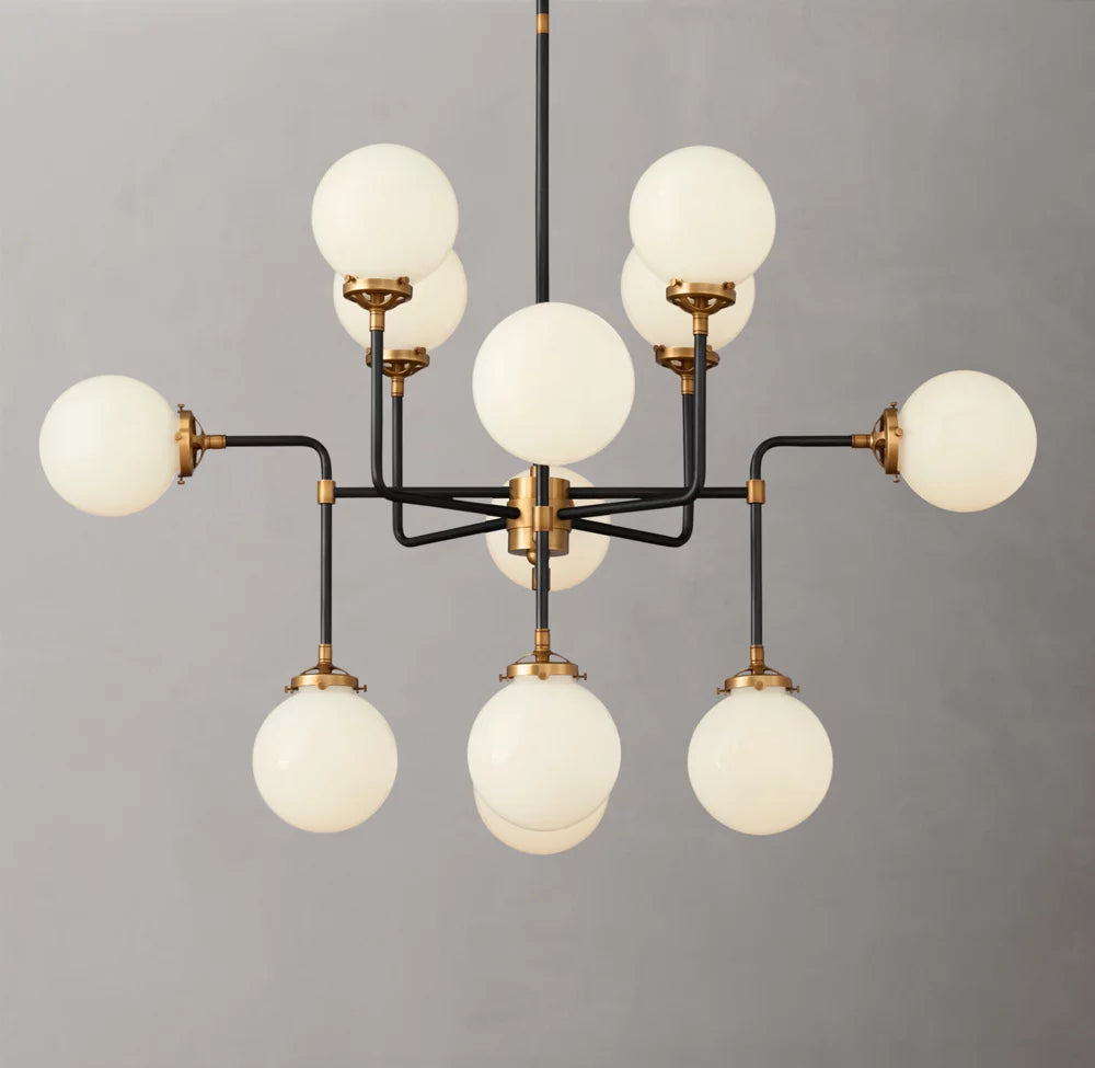 WOMO Milk Glass Sputnik Globe Chandelier - Bistro