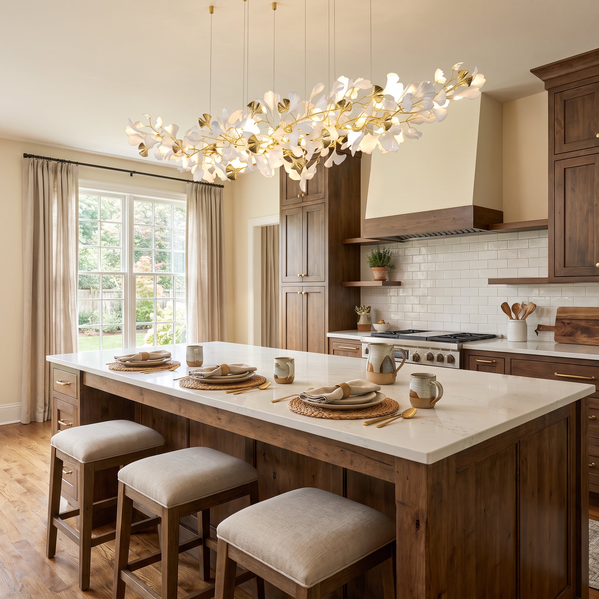 WOMO Gingko Long Linear Chandelier-WM2426