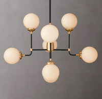 WOMO Milk Glass Sputnik Globe Chandelier - Bistro