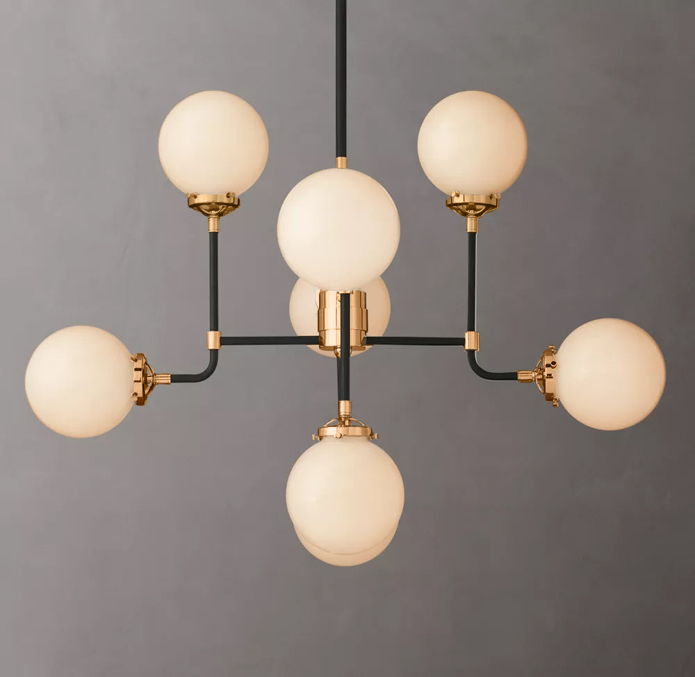 WOMO Milk Glass Sputnik Globe Chandelier - Bistro