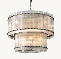 WOMO Ribbed Glass Two-Tier Chandelier - San Marco