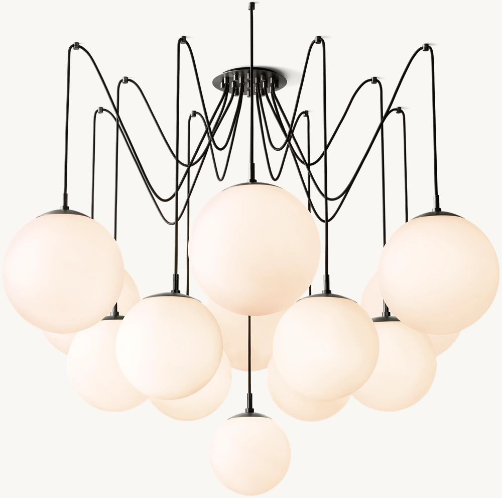 WOMO Alabaster Globe Spider Chandelier - Cirque
