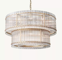 WOMO Ribbed Glass Two-Tier Chandelier - San Marco