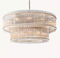 WOMO Ribbed Glass Two-Tier Chandelier - San Marco