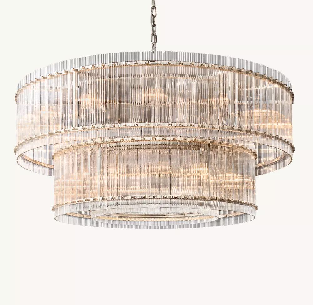 WOMO Ribbed Glass Two-Tier Chandelier - San Marco