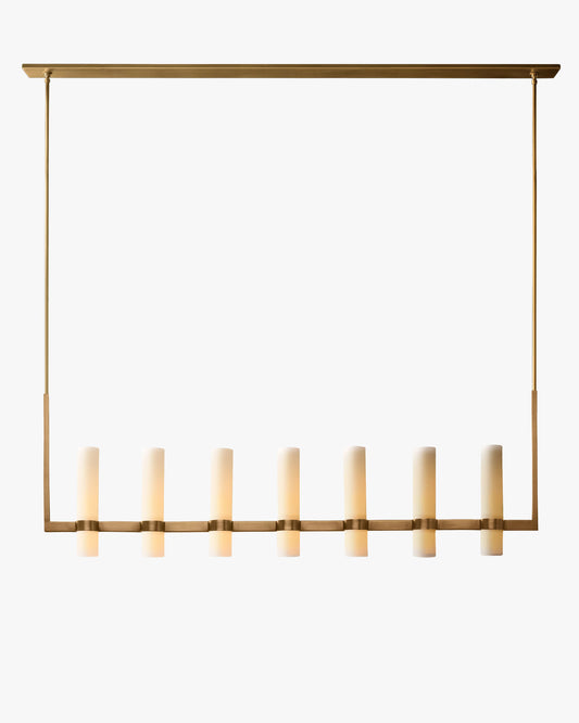 WOMO Cylindrical Milk Glass Linear Chandelier - Ravelle