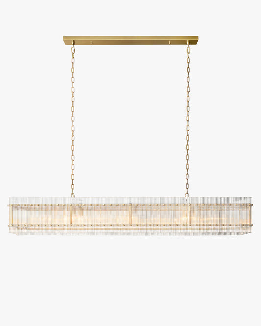 WOMO Ribbed Glass Rectangular Chandelier - San Marco