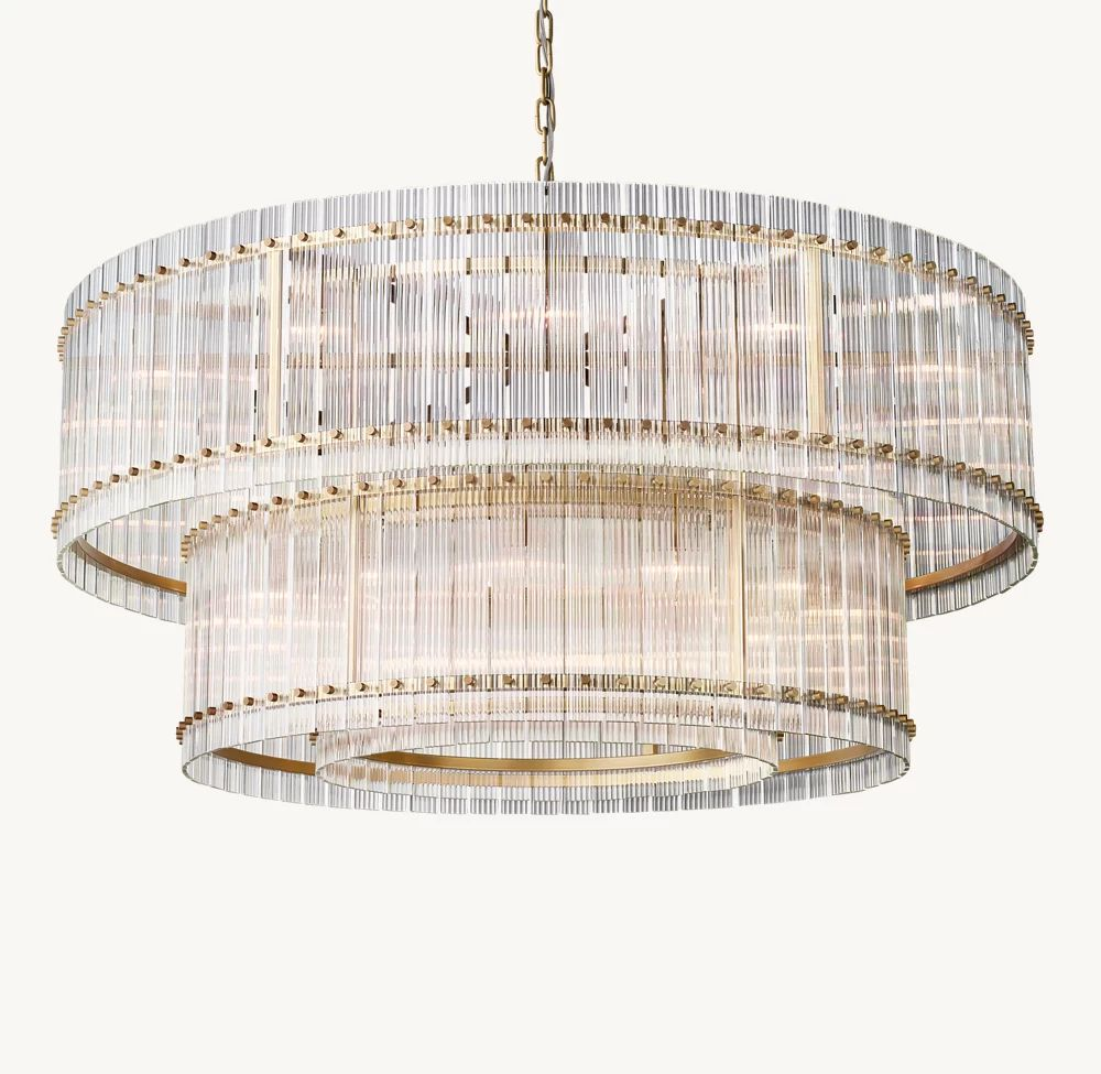 WOMO Ribbed Glass Two-Tier Chandelier - San Marco