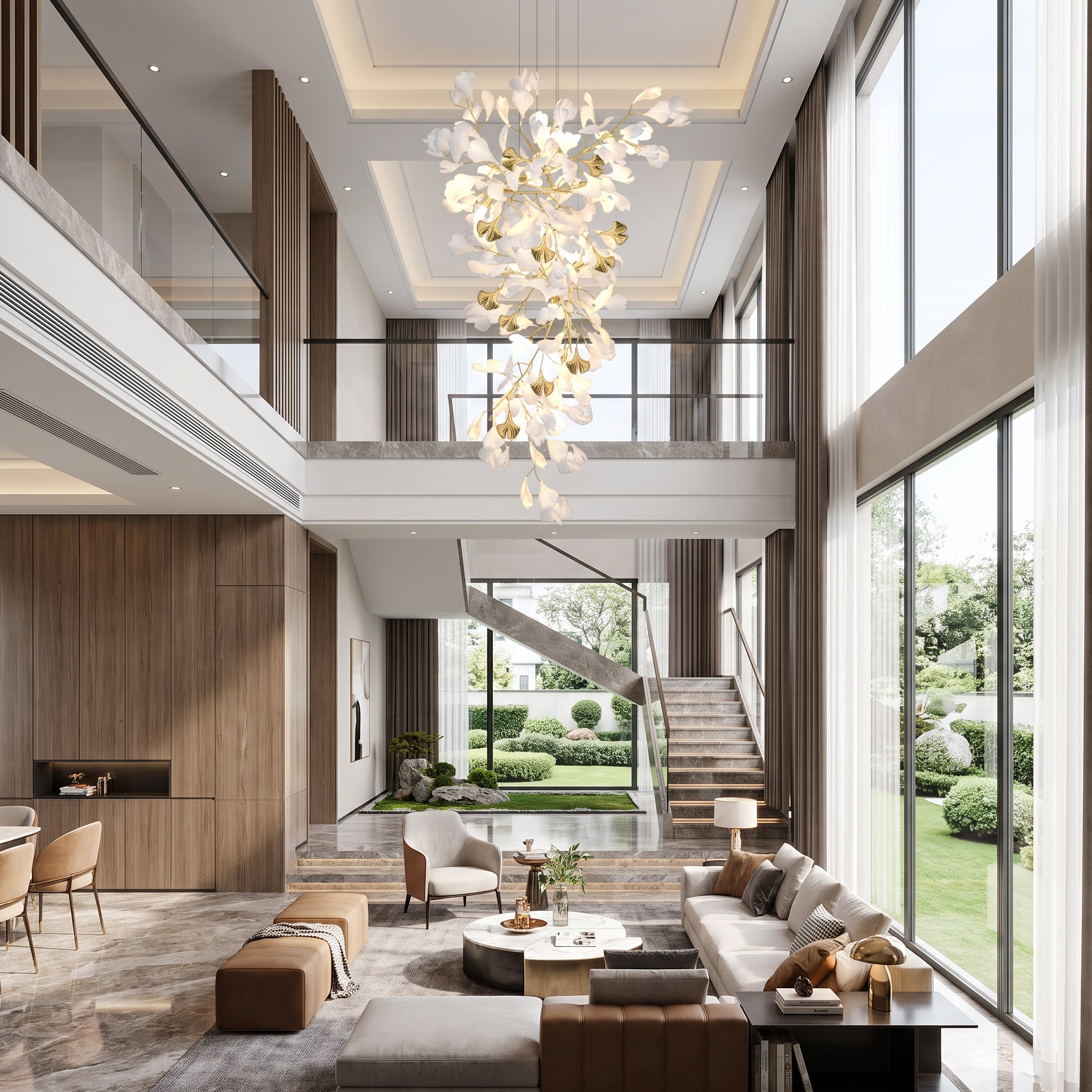 WOMO Gingko Long Staircase Chandelier-WM2425