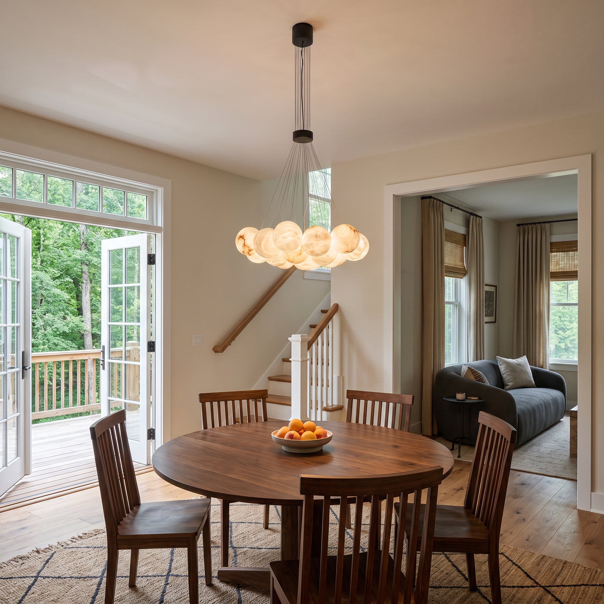 WOMO Cluster Globe Alabaster Pendant Chandelier-WM2865
