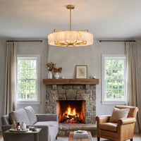 WOMO Round Alabaster Chandelier-WM2390a