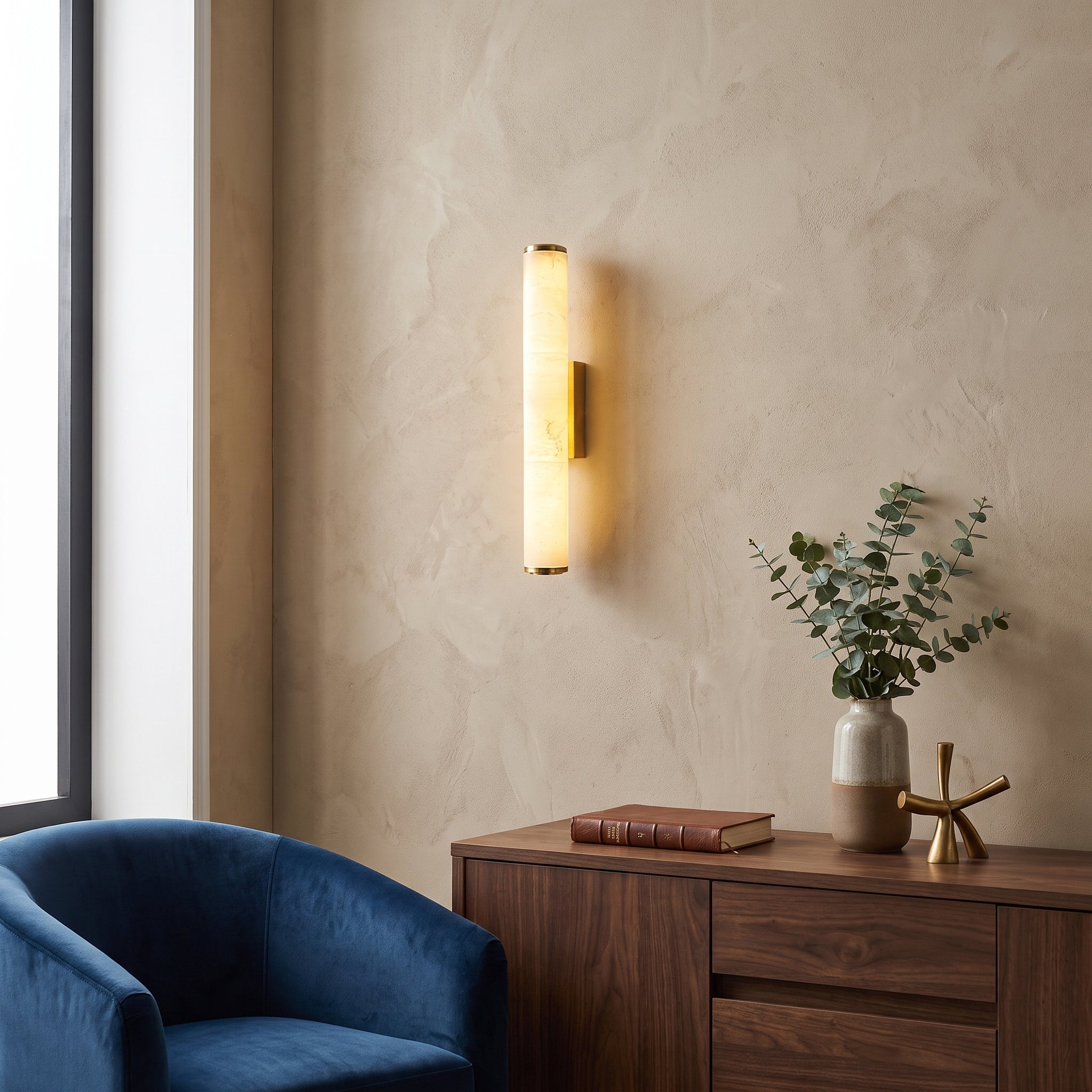 WOMO Alabaster Tube Wall Sconce-WM6139