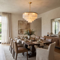 WOMO Tiered Round Alabaster Chandelier-WM2853