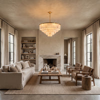 WOMO Tiered Round Alabaster Chandelier-WM2853