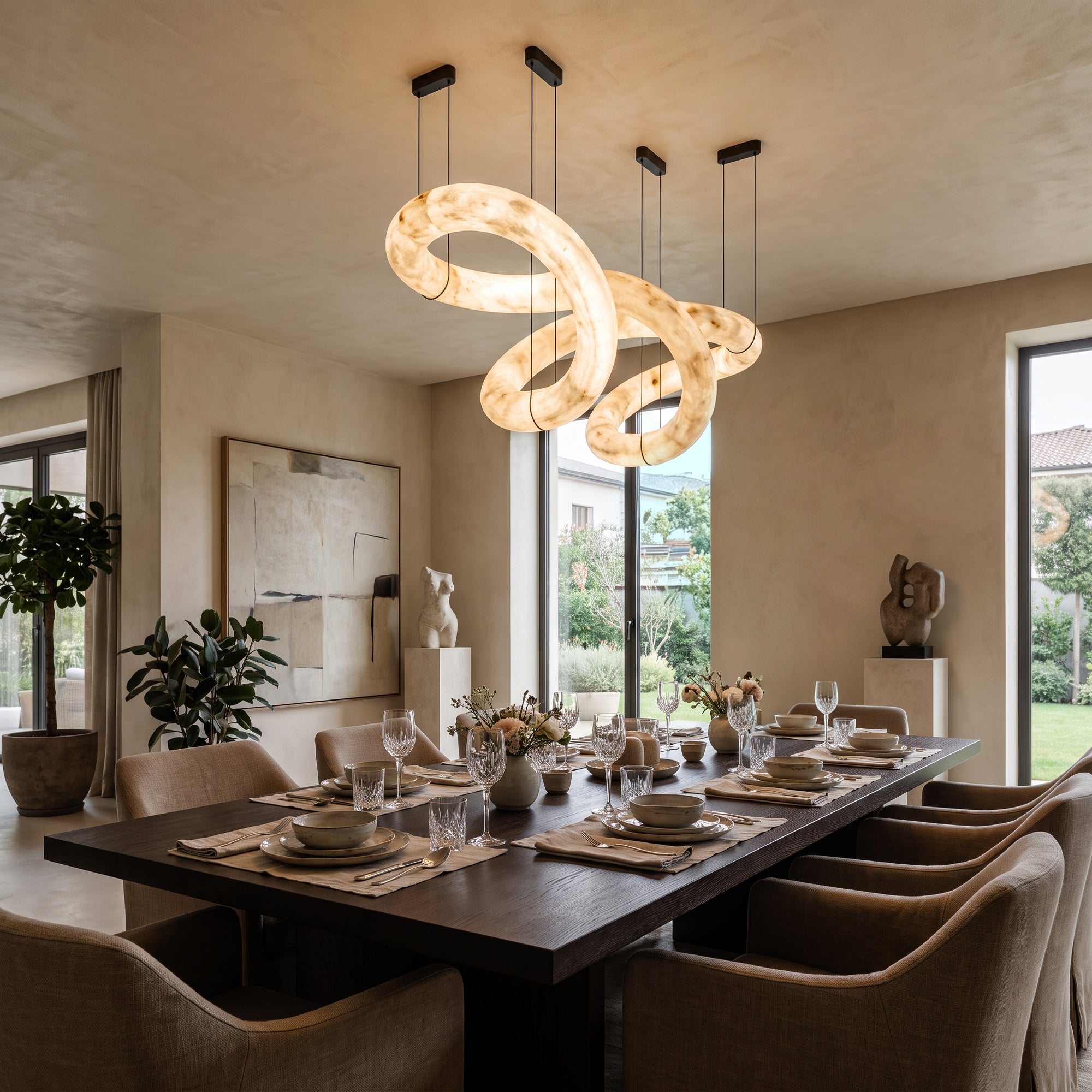 WOMO Infinity Large Alabaster Chandelier-WM2883